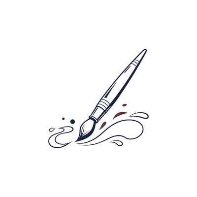A drawing of a paintbrush