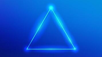 Neon triangle frame with shining effects vector