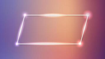 Neon frame with shining effects vector