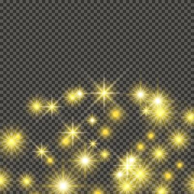 Gold backdrop with stars and dust sparkles