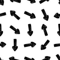 Seamless pattern with black hand drawn arrows vector