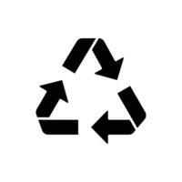 Recycle icon. Simple solid style. Eco friendly practices, suitable for environmental initiatives and sustainability projects concept. Black silhouette, glyph symbol. Illustration isolated. vector