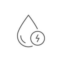 Hydroelectric energy icon. Simple outline style. Hydro, lightning, power, water, technology, nature, light, environment concept. Thin line symbol. Illustration isolated. Editable stroke. vector