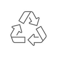 Recycle icon. Simple outline style. Eco friendly practices, suitable for environmental initiatives and sustainability projects concept. Thin line symbol. Illustration isolated. Editable stroke. vector