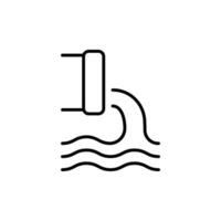 Wastewater icon. Simple outline style. Waste water, effluent, drainage, sewer, sewage, industry, pipe, pollution, environment concept. Thin line symbol. Illustration isolated. vector