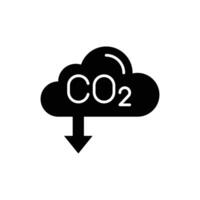 Carbon absorbing icon. Simple solid style. CO2 emissions, carbon dioxide reduction, low, reduce, neutral, environment concept. Black silhouette, glyph symbol. Illustration isolated. vector
