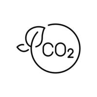 Carbon neutrality icon. Simple outline style. CO2 neutral, carbon emission, reduce, eco, leave, reduction, sustainable concept. Thin line symbol. Illustration isolated. vector