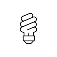 Energy saving light bulb icon. Simple outline style. Lightbulb, led, spiral lamp eco, ecology, power, economy, technology concept. Thin line symbol. Illustration isolated. vector