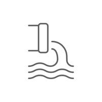 Wastewater icon. Simple outline style. Waste water, effluent, drainage, sewer, sewage, industry, pipe, pollution, environment concept. Thin line symbol. Illustration isolated. Editable stroke. vector