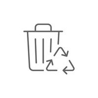 Recycle bin icon. Simple outline style. Rubbish, reuse, waste, pollution, recycling, garbage, container, trash, environment concept. Thin line symbol. Illustration isolated. Editable stroke. vector