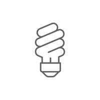 Energy saving light bulb icon. Simple outline style. Lightbulb, led, spiral lamp eco, ecology, power, economy, technology concept. Thin line symbol. Illustration isolated. Editable stroke. vector