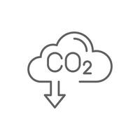 Carbon absorbing icon. Simple outline style. CO2 emissions, carbon dioxide reduction, low, reduce, neutral, environment concept. Thin line symbol. Illustration isolated. Editable stroke. vector