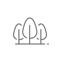 Group of trees icon. Simple outline style. Nature tree, garden, wood, leaf, green plant, growth, forest, environment concept. Thin line symbol. Illustration isolated. Editable stroke. vector