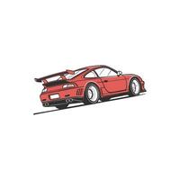 A red sports car on a white background vector