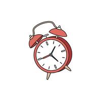 A red alarm clock on a white background vector