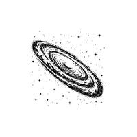 A black and white drawing of a planet vector