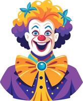 A flat illustration of character wearing a clown costume vector