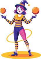 Mime girl character illustration in flat style vector