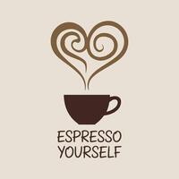 Minimalist Espresso Yourself Heart Design vector