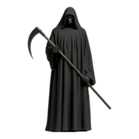 Grim Reaper in Black Cloak with Scythe png