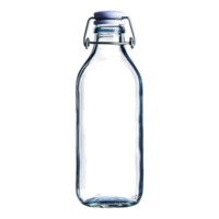 Clear Glass Bottle with Metal Lid for Beverage Storage and Display png