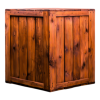 Rustic wooden crate with natural grain texture and rich colors png