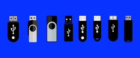 Usb icon set. Flash disk icon, illustration. Flash disk icon vector