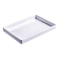 Elegant White Rectangular Plate for Serving Food and Culinary Delights png