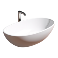 Luxurious Modern Oval Bathtub with Sleek Faucet Design png
