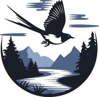 wagtail bird flying vector