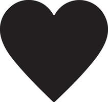 Black heart shape simple design and flat silhouette. vector