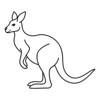Kangaroo Line Drawing Simple Icon Illustration Design. vector