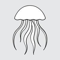 Jellyfish Line Art Simple Icon Illustration Design. vector