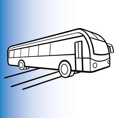 A dynamic bus car develop icon illustration.
