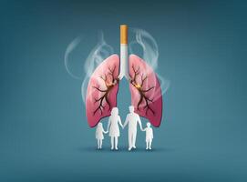 no smoking and World No Tobacco Day wth family vector