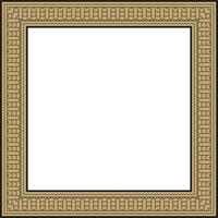 gold and black square Egyptian ornament. Rectangle, frame, ancient Egypt.Pattern of lotus flowers and sun vector