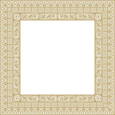 gold native american folk ornament. Square border, frame of the peoples of America, Aztec, Incas, Maya