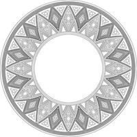 Native American round contour pattern. Geometric shapes in a circle. National ornament of the peoples of America, Maya, Aztecs, Incas. Template for stained glass vector