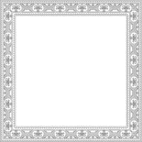 square black contour border, frame, Pompeii. Rectangle Neopolitan ornament. Art of Ancient Rome. Template for stained glass vector