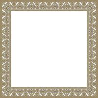 square gold with black border, frame, Pompeii. Rectangle Neopolitan ornament. Art of Ancient Rome. Template for stained glass vector