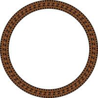 round orange classic frame. Greek wave meander. Patterns of Greece and ancient Rome. Circle european border vector