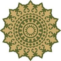green with black round ancient Byzantine ornament. Classical circle of the Eastern Roman Empire, Greece. Pattern motifs of Constantinople. vector