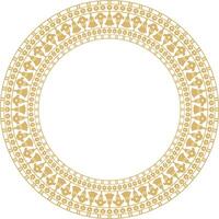 golden round ornament of ancient Egypt. Circle Border, frame in pyramids vector