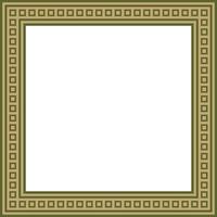 gold with green square Egyptian ornament. Rectangle, frame, ancient Egypt.Pattern of lotus flowers and sun vector