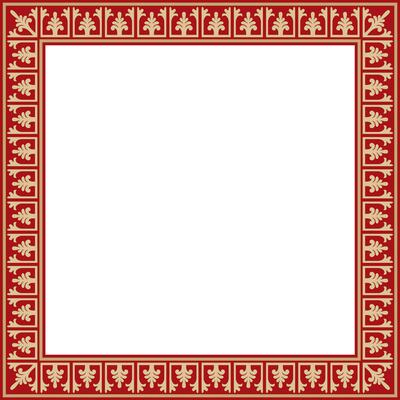 gold and red square classic byzantine ornament. Rectangle, border, Ancient Greece, Eastern Roman Empire frame. Decoration of the Russian Orthodox Church