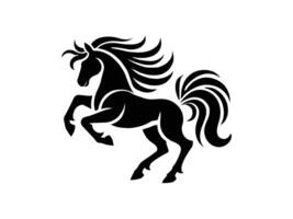 Powerful Black Horse Silhouette Design vector