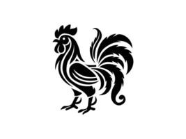 Rooster black silhouette icon. vector