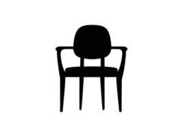 Flat icon of chair in black color. vector