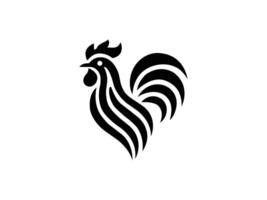 Chicken silhouette. Rooster black icon on white background. vector