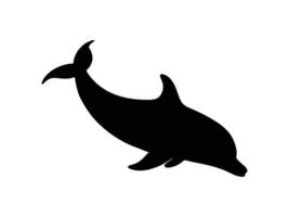 Dolphin icon. Dolphin silhouette on white background. vector